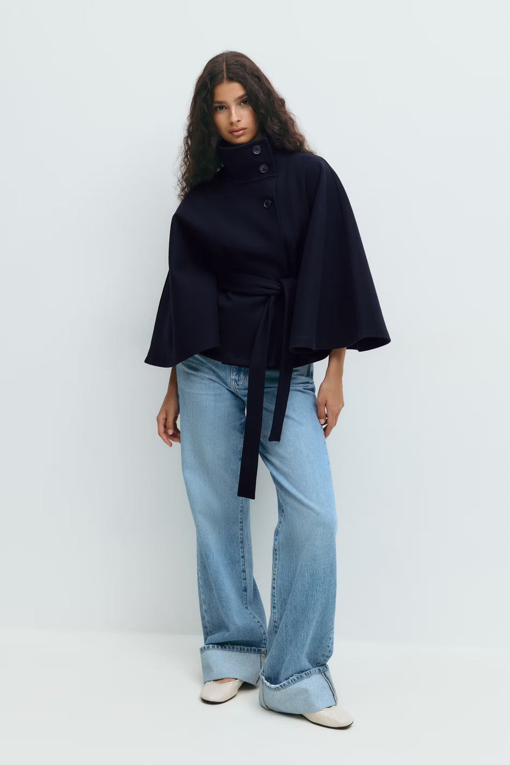 Aurora™ | Elegant Wool Mix Cape with Belt