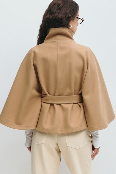 Aurora™ | Elegantes Cape aus Wollmischung mit Gürtel