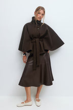 Aurora™ | Elegant Wool Mix Cape with Belt