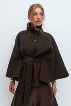 Aurora™ | Elegant Wool Mix Cape with Belt