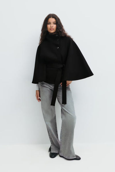 Aurora™ | Elegantes Cape aus Wollmischung mit Gürtel