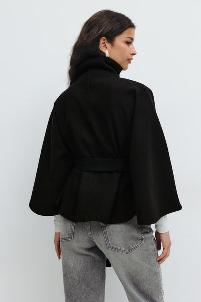 Aurora™ | Elegantes Cape aus Wollmischung mit Gürtel