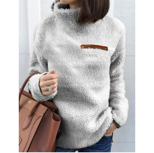 Noemi - Warm Fleece Sweater with Fur