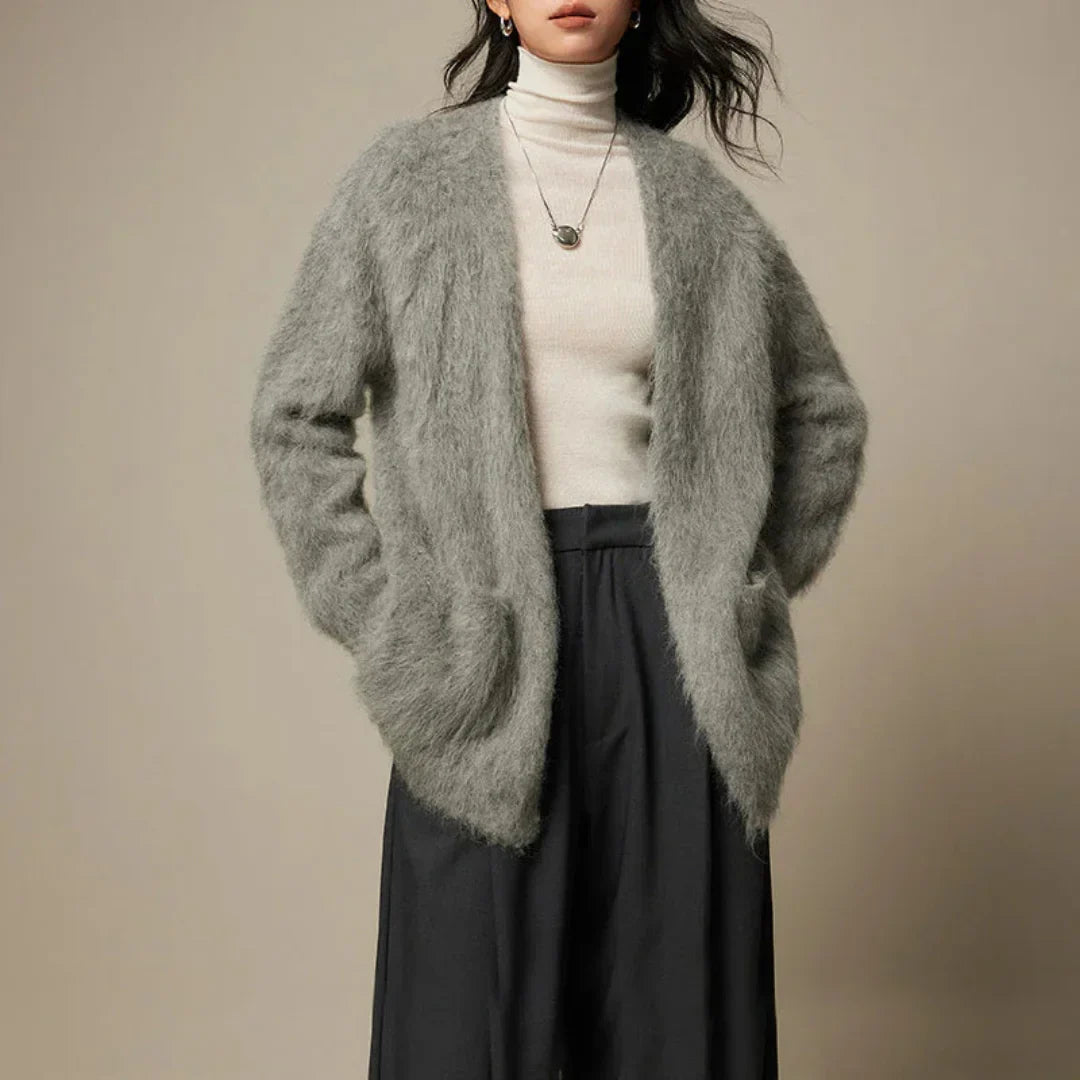 Brenda - Winter Alpaca Wol Trench Cardigan