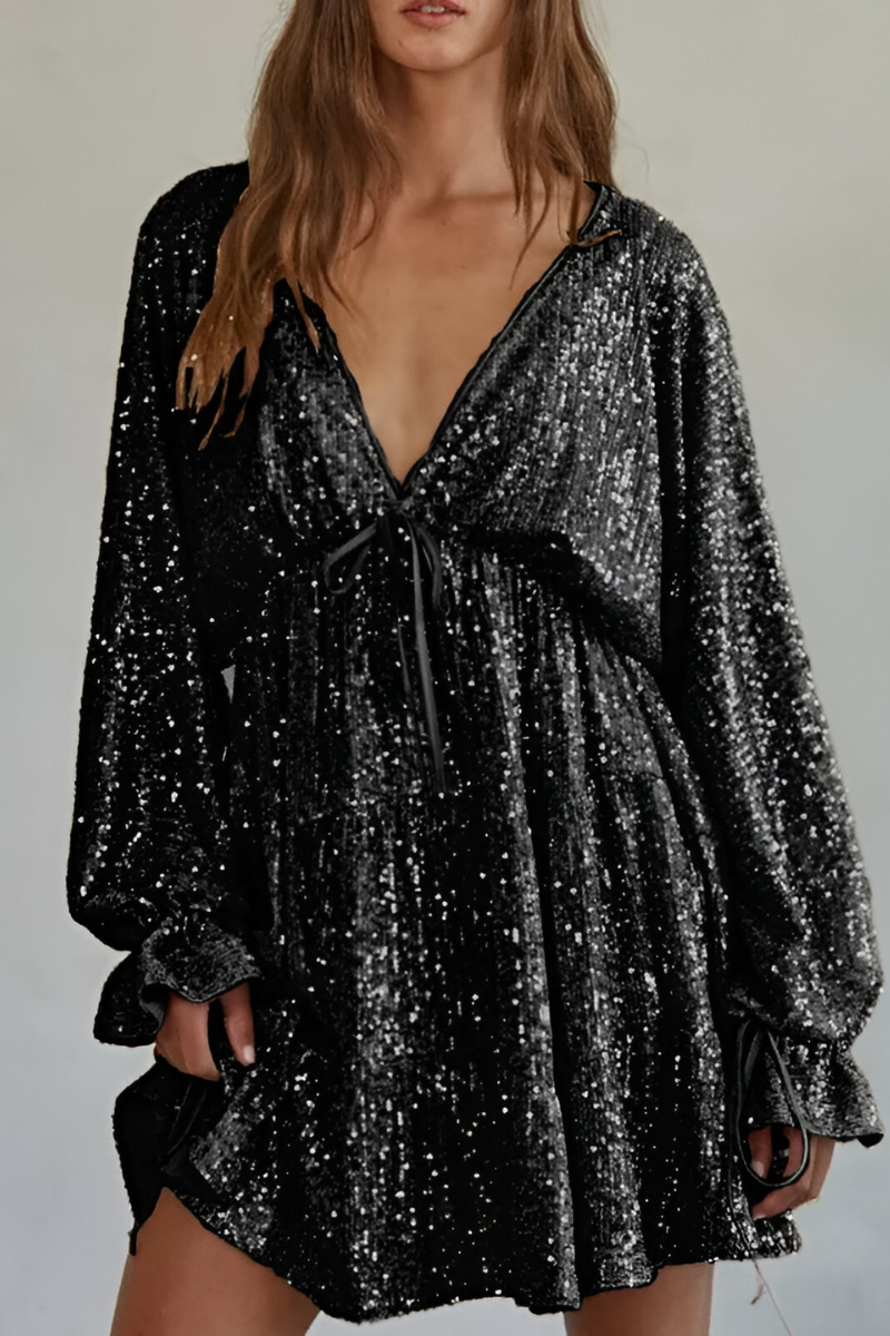 Livya™ | Elegante Pailletten Plissé Jurk