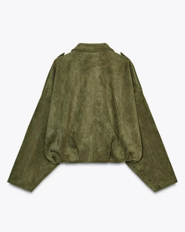 Avery | Elegante Wildleder-Bomberjacke