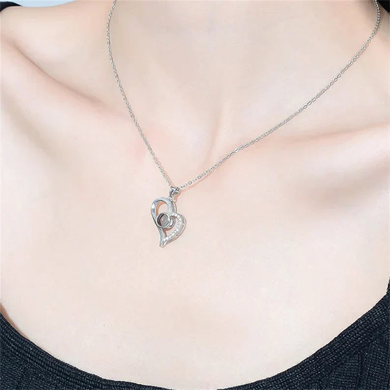 Custom Heart Drop Photo Necklace