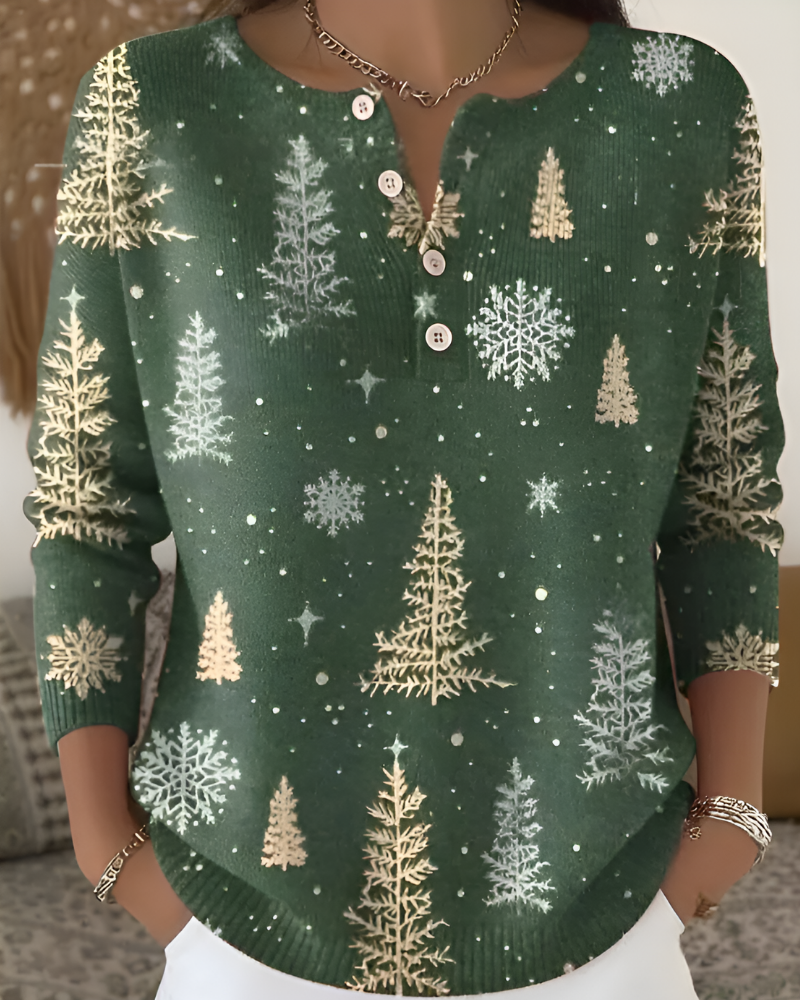 Emy™ | Festliches Weihnachts-Print-Top