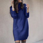 Anieska - Gebreide Jurk met Geribbelde Manchetten