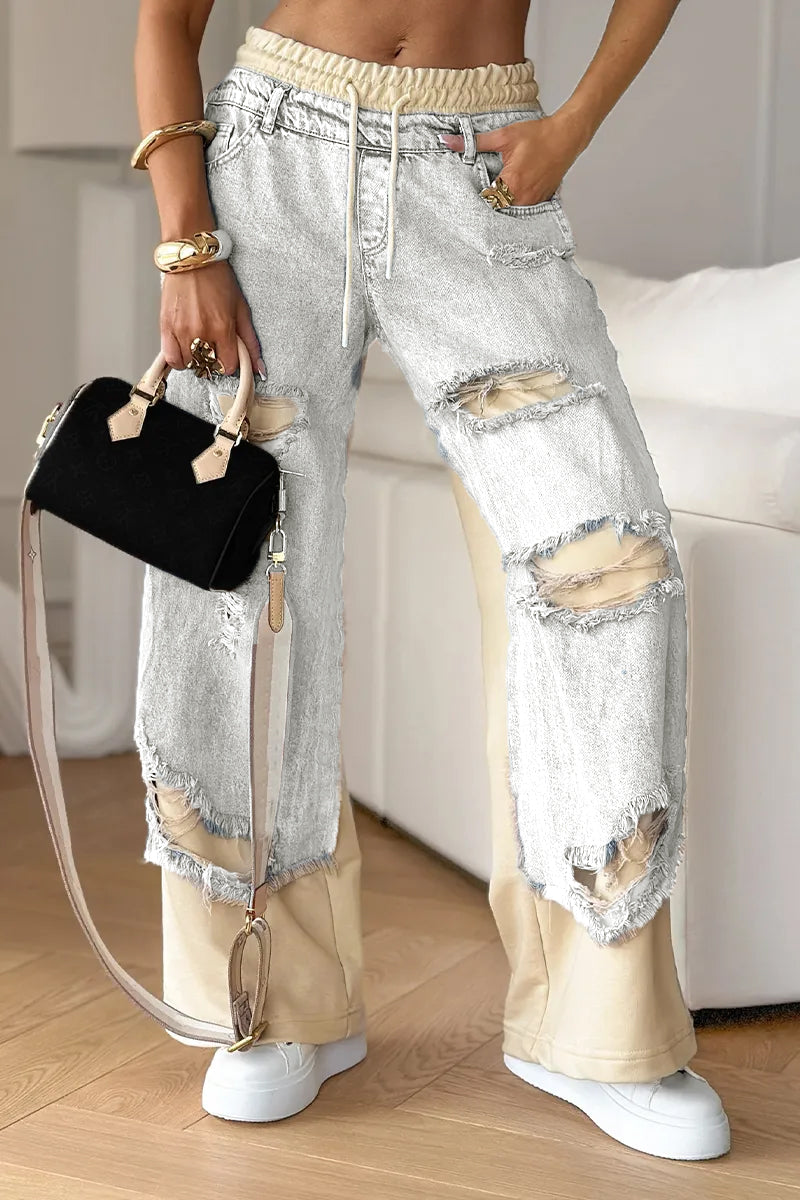 Jacy | Streetstyle-Hose mit Denim-Layer