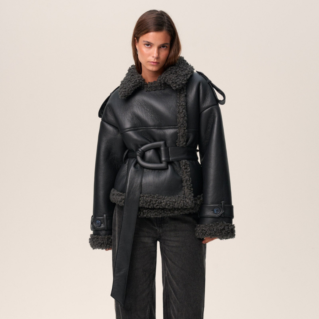 Aris™ | Chic Belted Sherpa Jacket