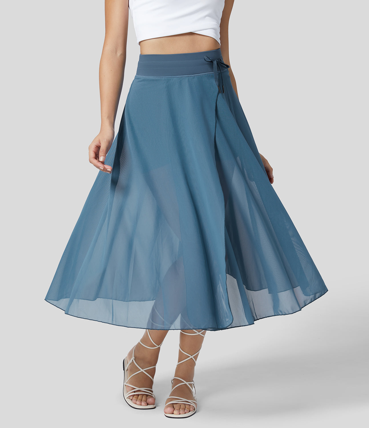 Shenia™ - High-waisted 2-in-1  Midi Flowy Rok