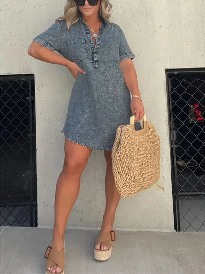 Coletta™ - Washed Shirt Dress 