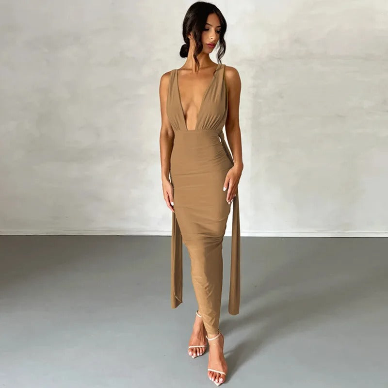 Malia™ - Open V Maxi Dress