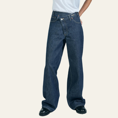 Noor™ | Trendy Twist Jeans met High Waist & Relaxte Pijpen