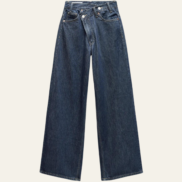 Noor™ | Trendy Twist Jeans with High Waist &amp; Relaxed Legs
