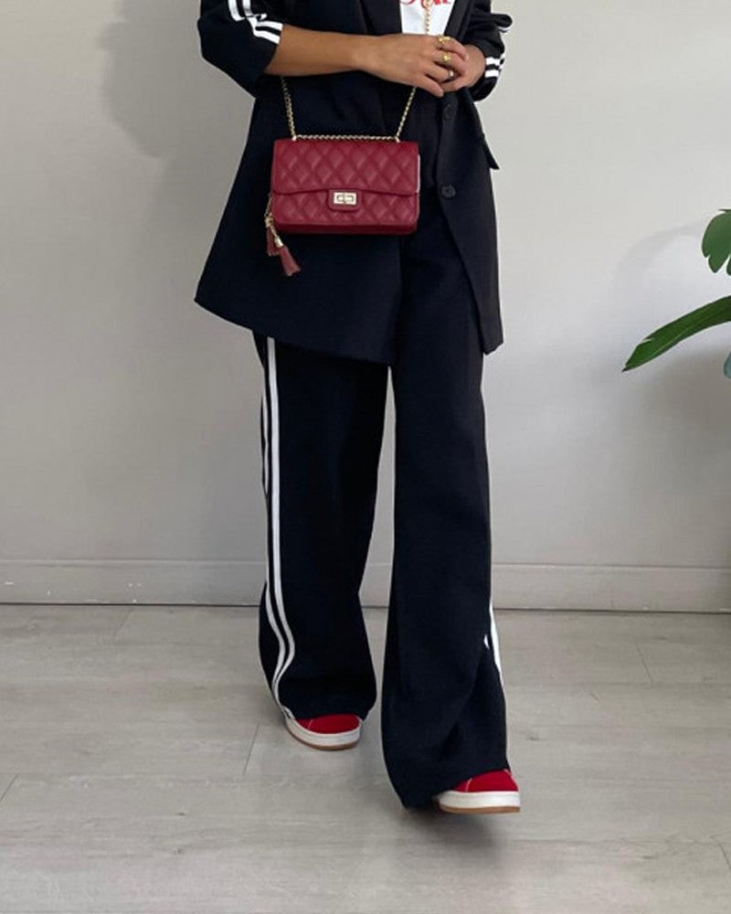 Mathilde | Urban Chic gestreifter Oversize-Blazer und Hose