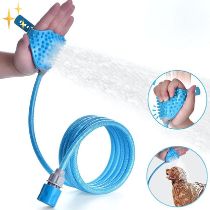 Dog Shower Head Glove Garden Hose and Brush in One for a Clean Pet