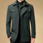 Rob - Wool coat with double collar