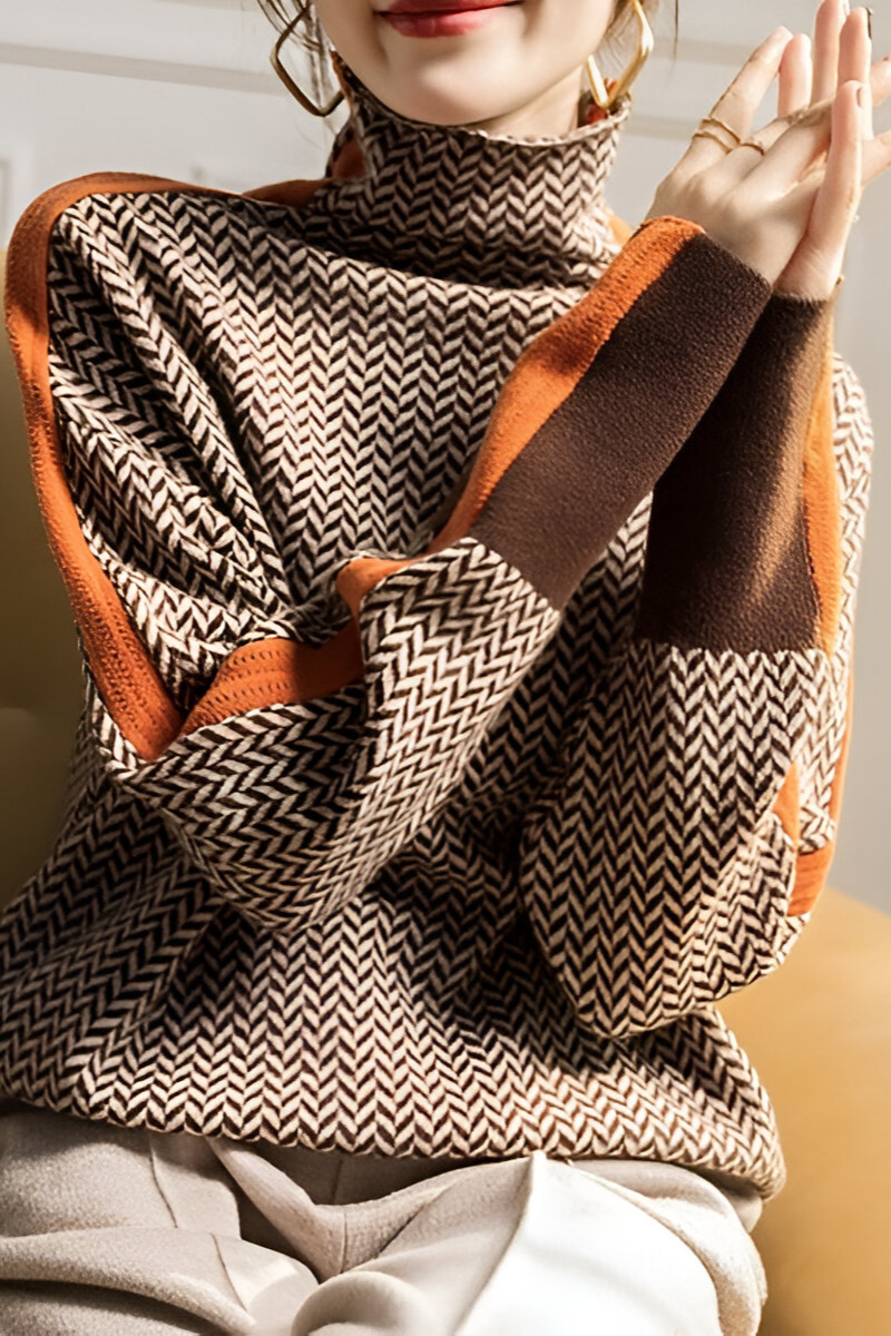 Nila™ | Trendy casual trui met hoge hals