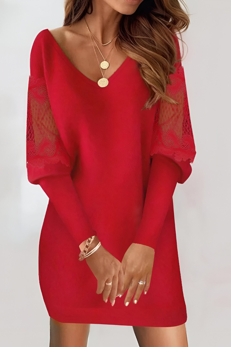 Mila™ | Elegantes Kleid mit Ärmeln aus Spitze