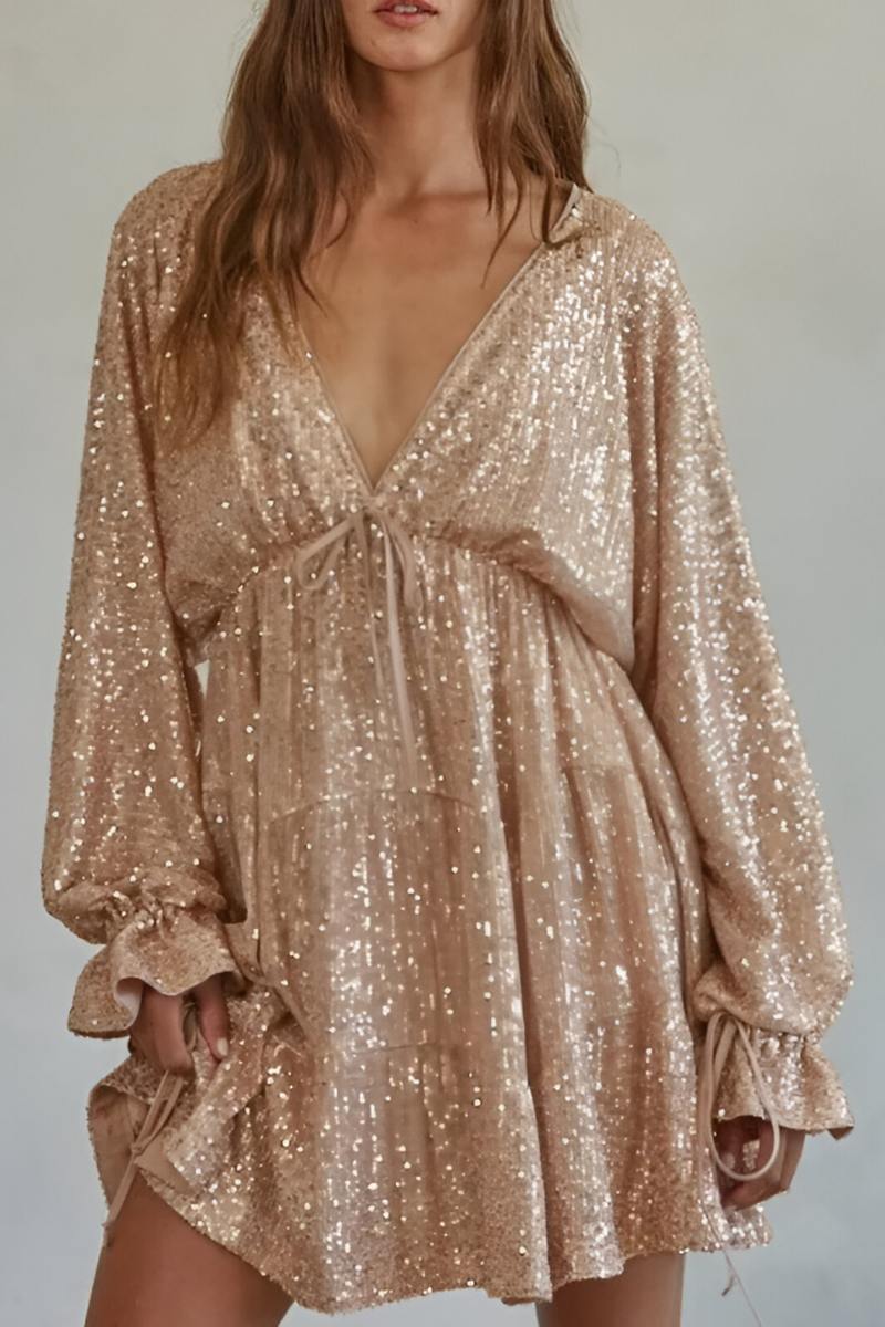 Livya™ | Elegantes Paillettenkleid mit Falten