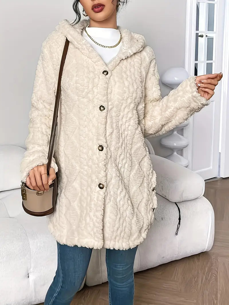 Lisa™ | Warmer Teddymantel mit Kapuze