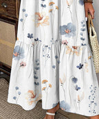 Elvienne | Fresh Maxi Dress with Print &amp; Collar 