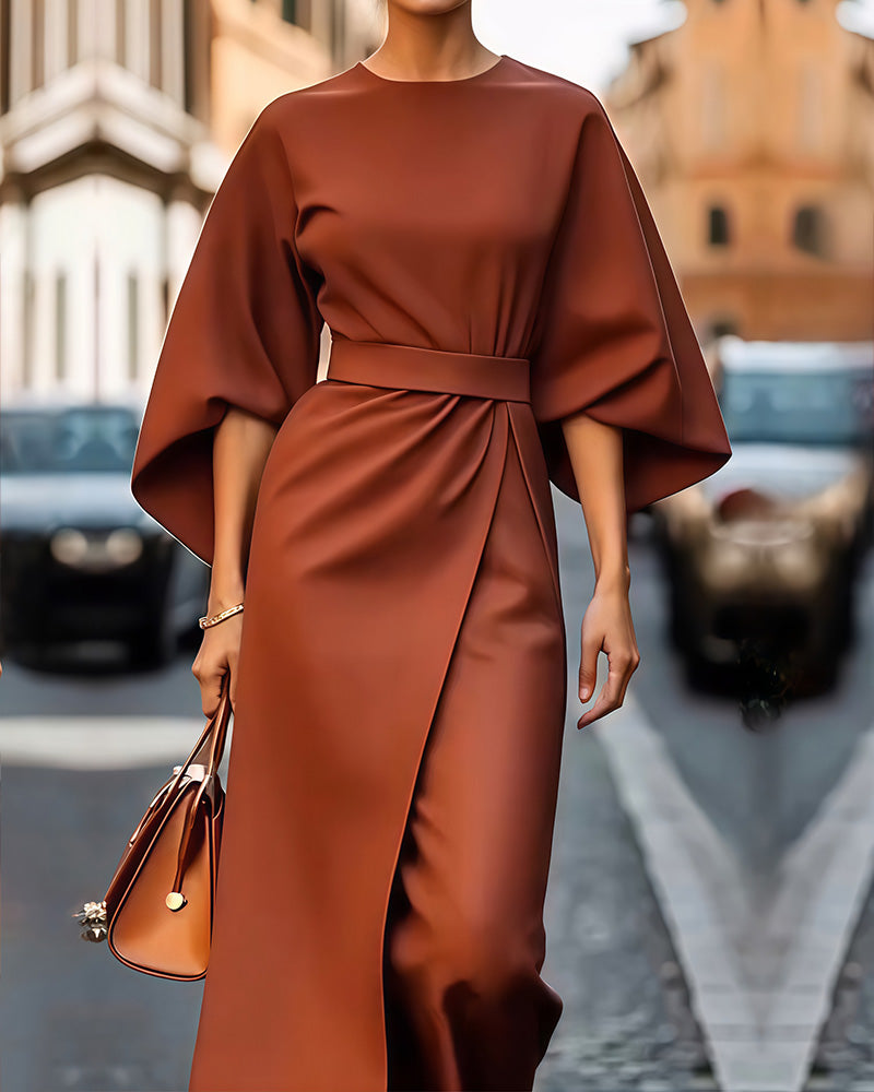 Paulien™ Elegantes Midikleid mit Gürtel