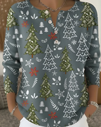 Emy™ | Festliches Weihnachts-Print-Top