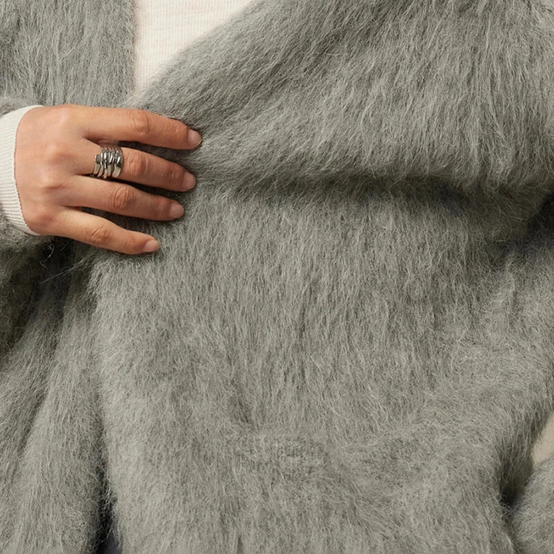 Brenda - Winter Alpaca Wol Trench Cardigan