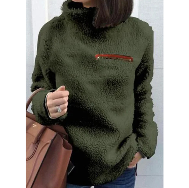 Noemi - Warm Fleece Sweater with Fur