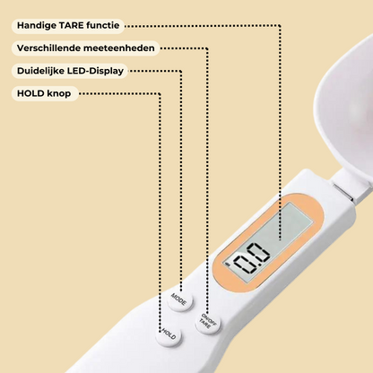 Digitale Maatschep Lepel - Weegschep 0,1g-500g - LED-Display