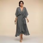 Lana | Flowing Midi Dress with V-Neck