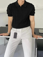 Herren Poloshirt Baumwolle Gestrickt Mit Kurzen Ärmeln - Casual Polo Shirt Männer