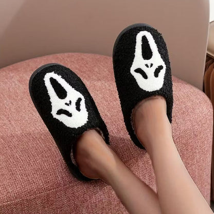 Pumpkin Plush Halloween Slippers