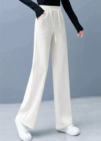 Freesia - Plain straight wide leg trousers