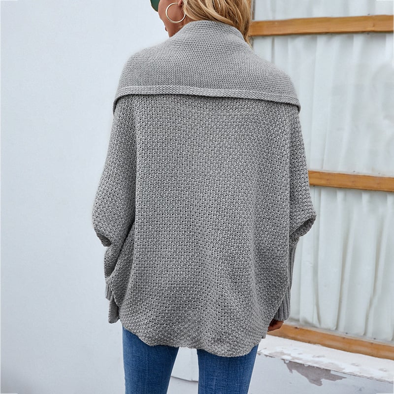 Larissa | Lässiger lockerer Strickpullover Damen | Neue Batsleeve-Weste mit Fledermausärmeln