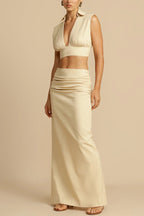 Co-Ord Set – Minimalistische Eleganz in Beige 