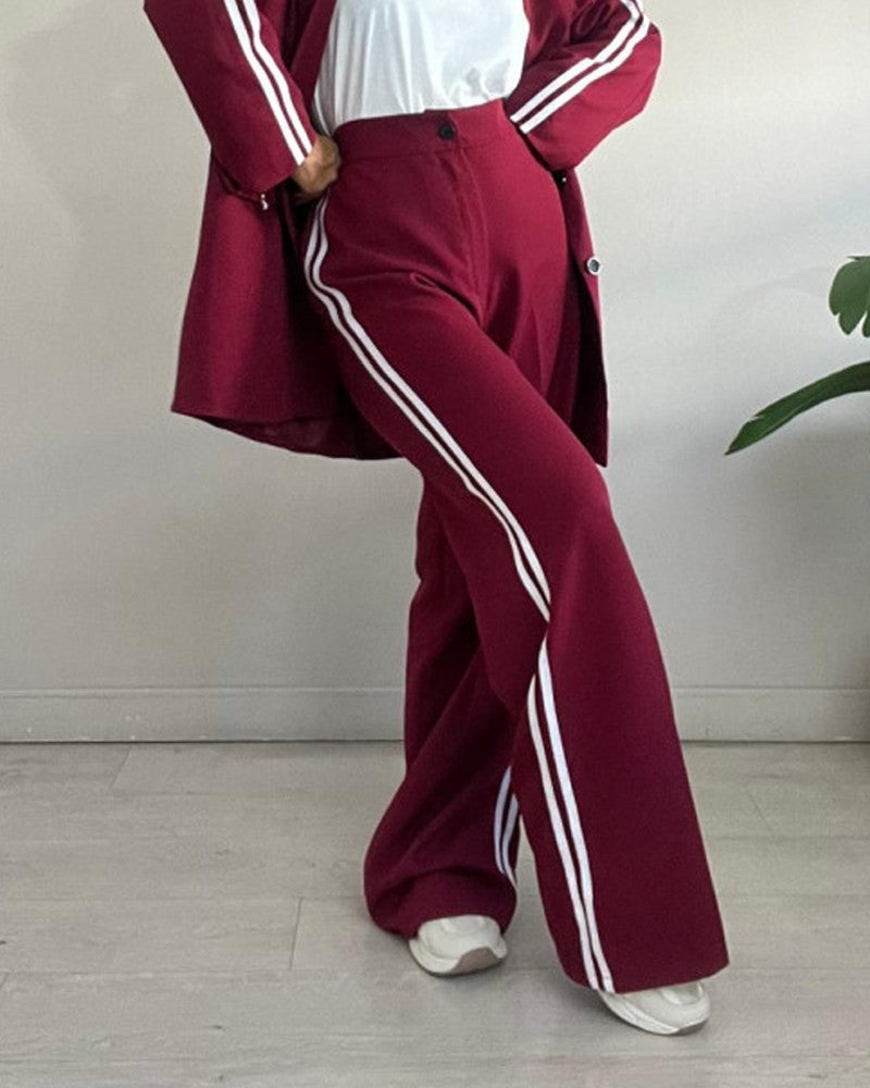 Mathilde | Urban Chic gestreifter Oversize-Blazer und Hose