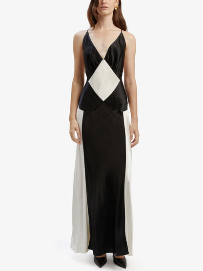 IVANA | Black White Maxi Dress