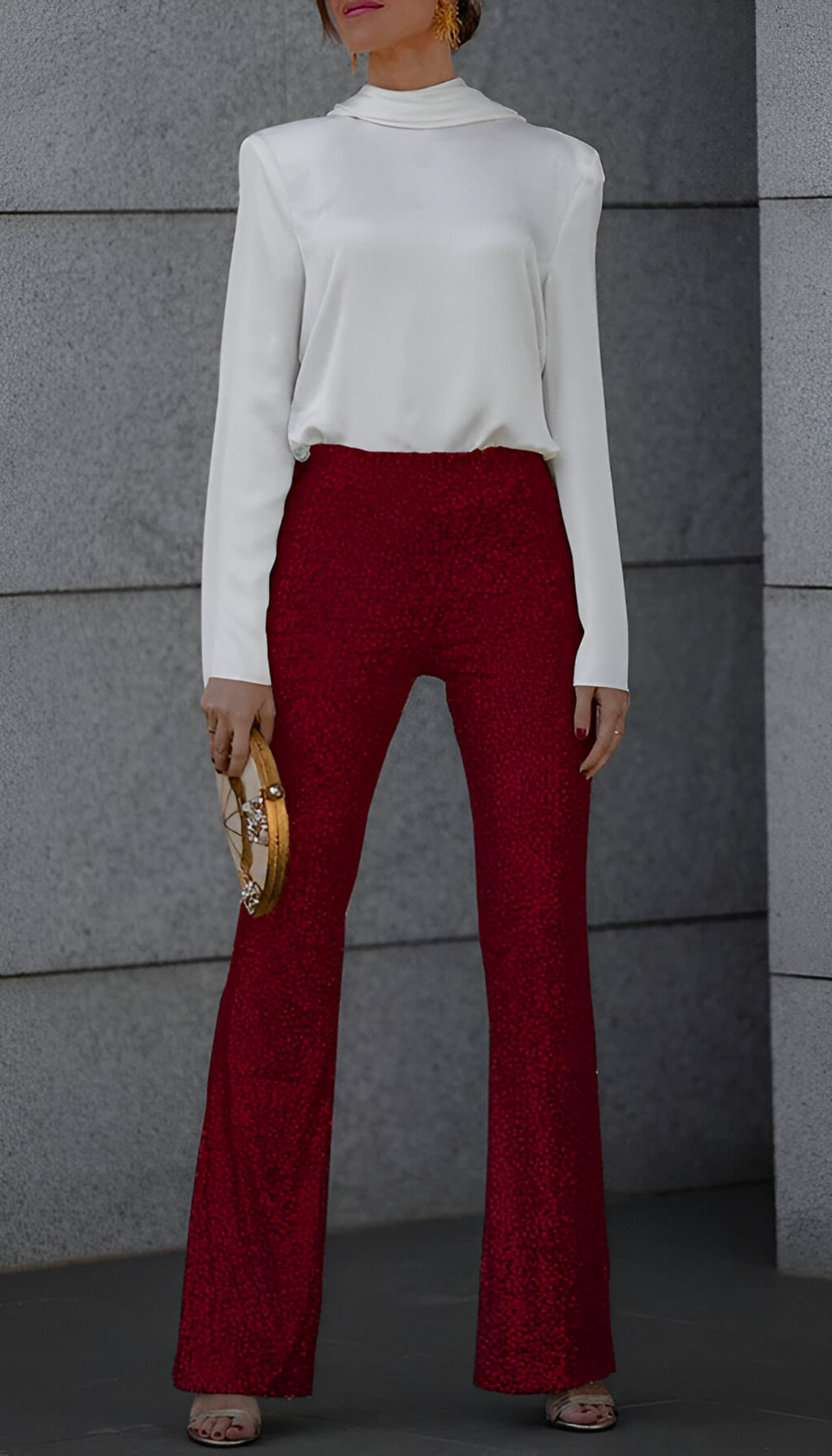Zari | Elegante Pailletten Flared Broek