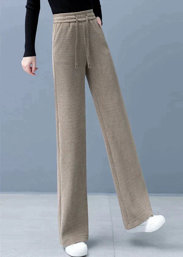 Freesia - Plain straight wide leg trousers