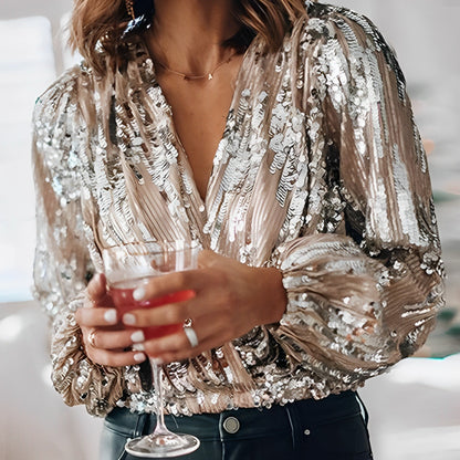 Gela | Modern shiny party blouse 