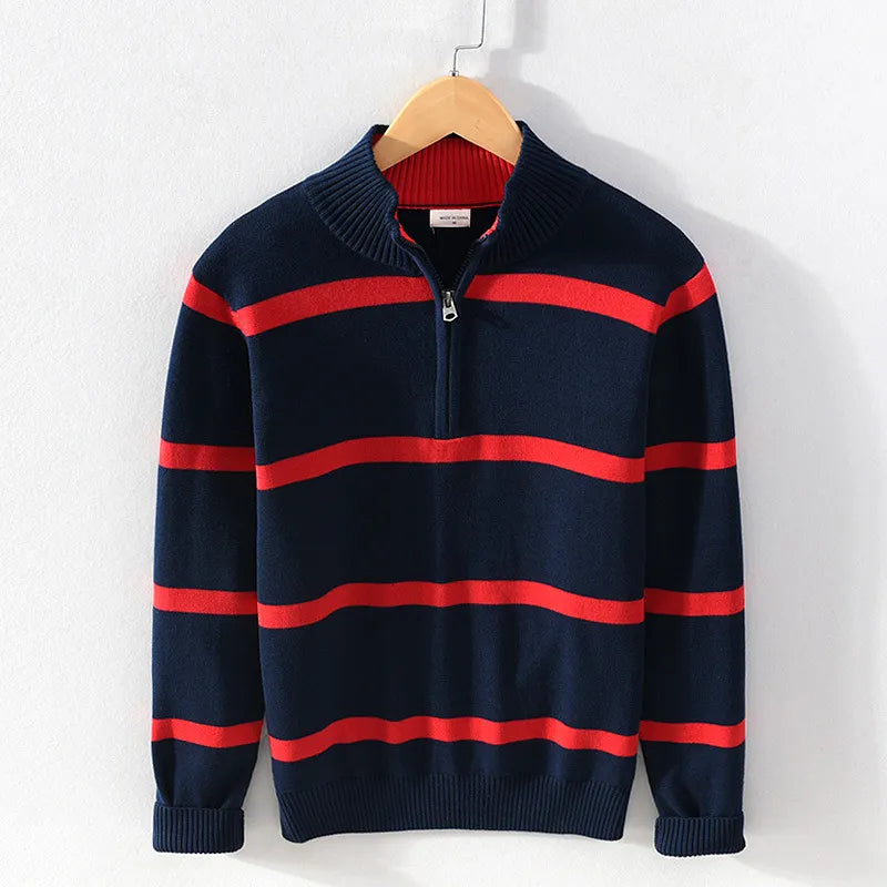 Luc – Lässiger Pullover mit halbem Reißverschluss