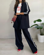 Mathilde | Urban Chic gestreifter Oversize-Blazer und Hose