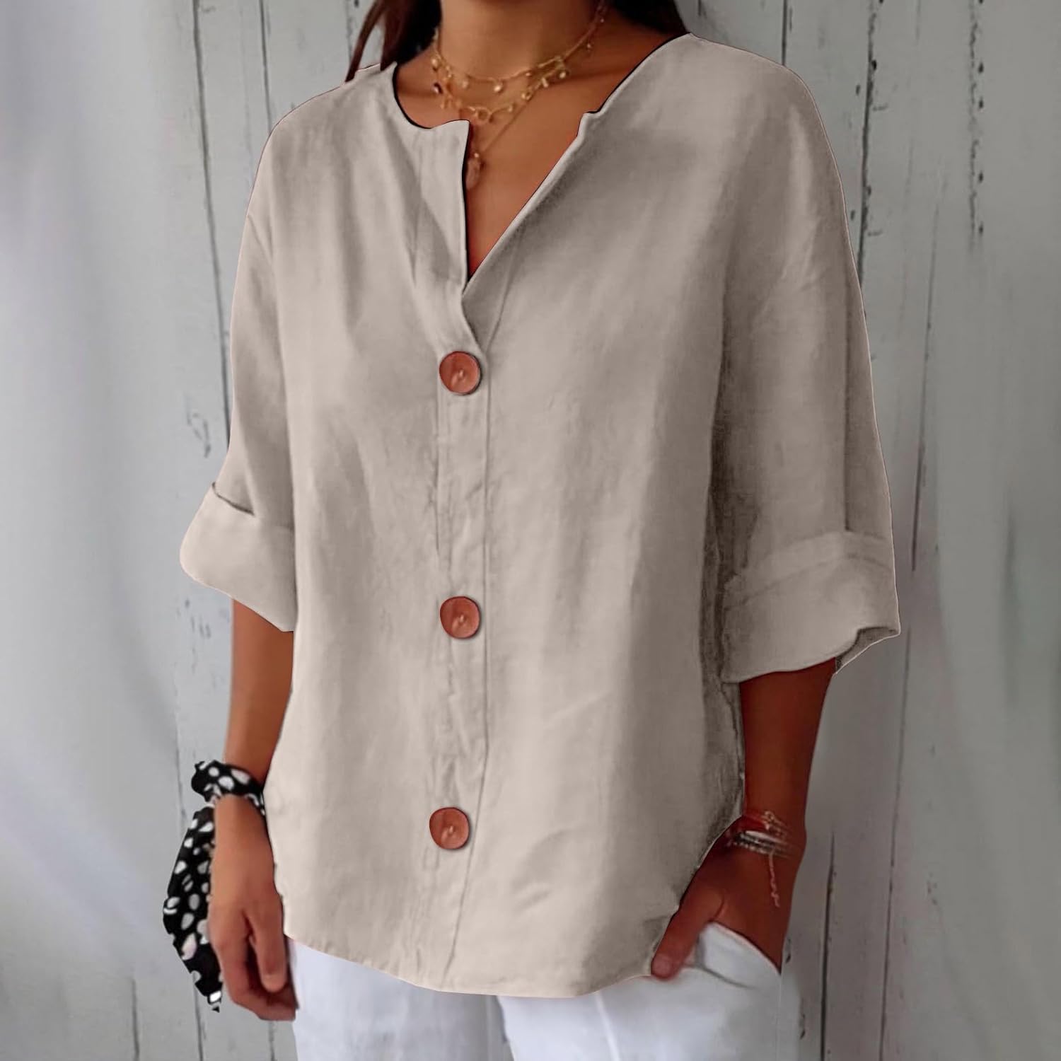 Lieke™ | Entspannte Leinenbluse für zeitlose Eleganz 