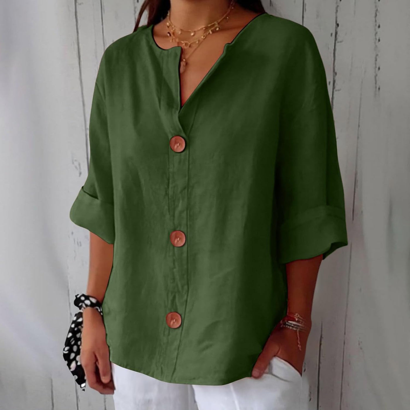 Lieke™ | Ontspannen linnen blouse voor tijdloze elegantie