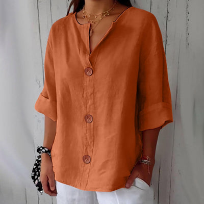 Lieke™ | Ontspannen linnen blouse voor tijdloze elegantie