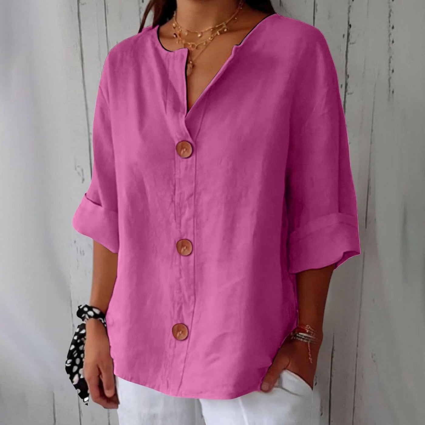 Lieke™ | Ontspannen linnen blouse voor tijdloze elegantie